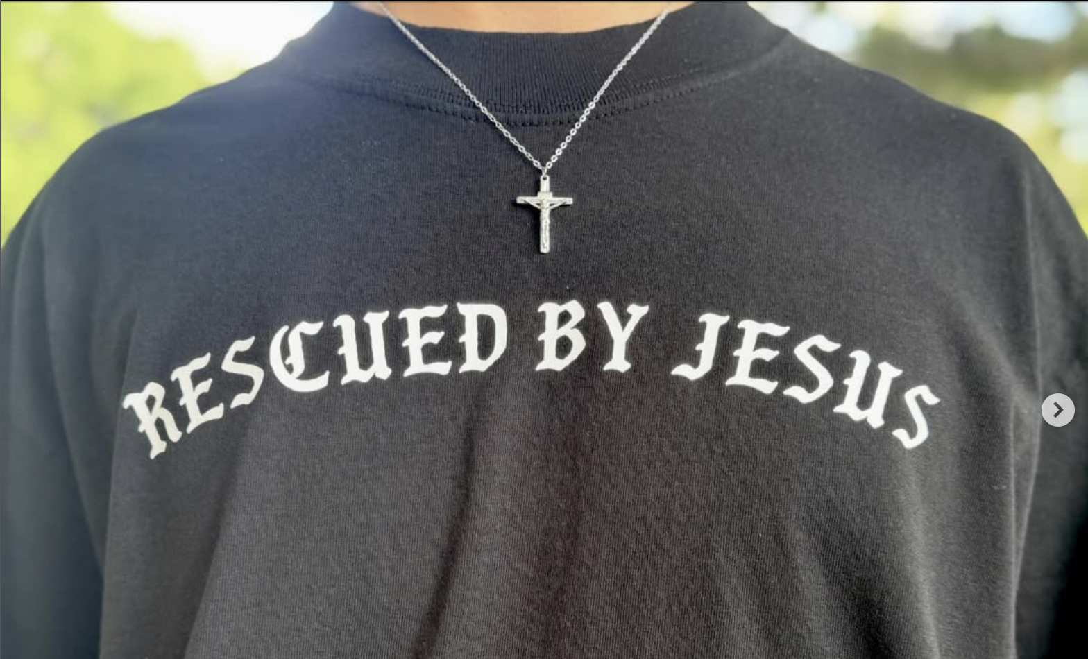 Rescued by Jesus Tee — alternate view